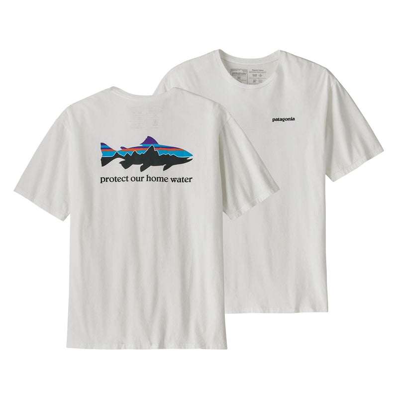 M's Home Water Trout Organic T-Shirt | Front WHI