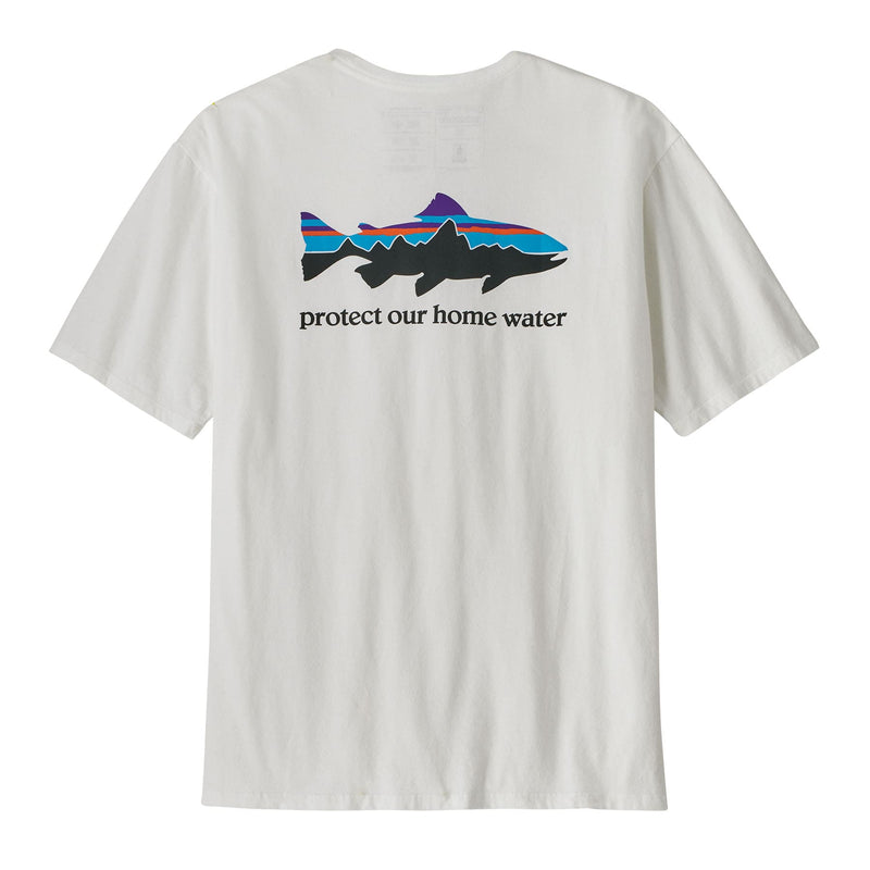M's Home Water Trout Organic T-Shirt | Back WHI