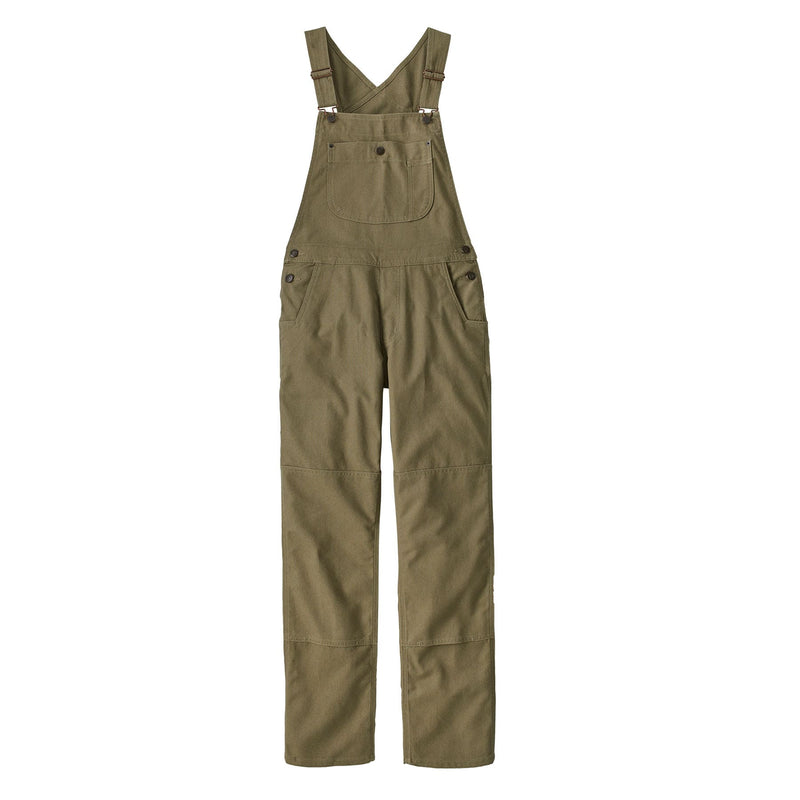 W's All Seasons Hemp Canvas Bib Overalls - Reg | Front TGRN