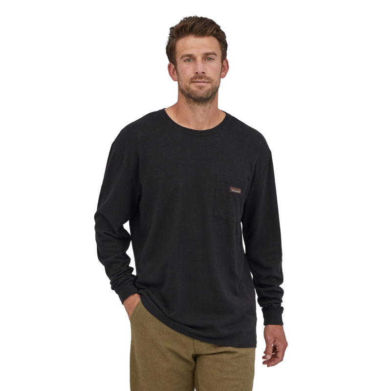 M's L/S Work Pocket T-Shirt | BLK
