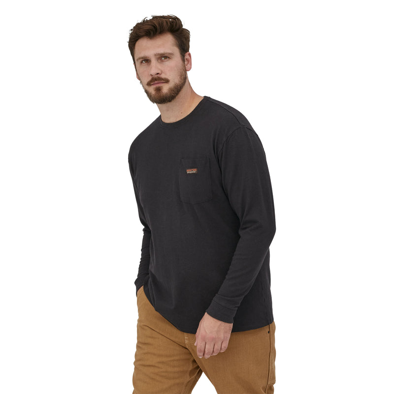 M's L/S Work Pocket T-Shirt | BLK