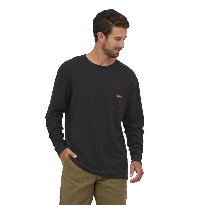 M's L/S Work Pocket T-Shirt | Back BLK