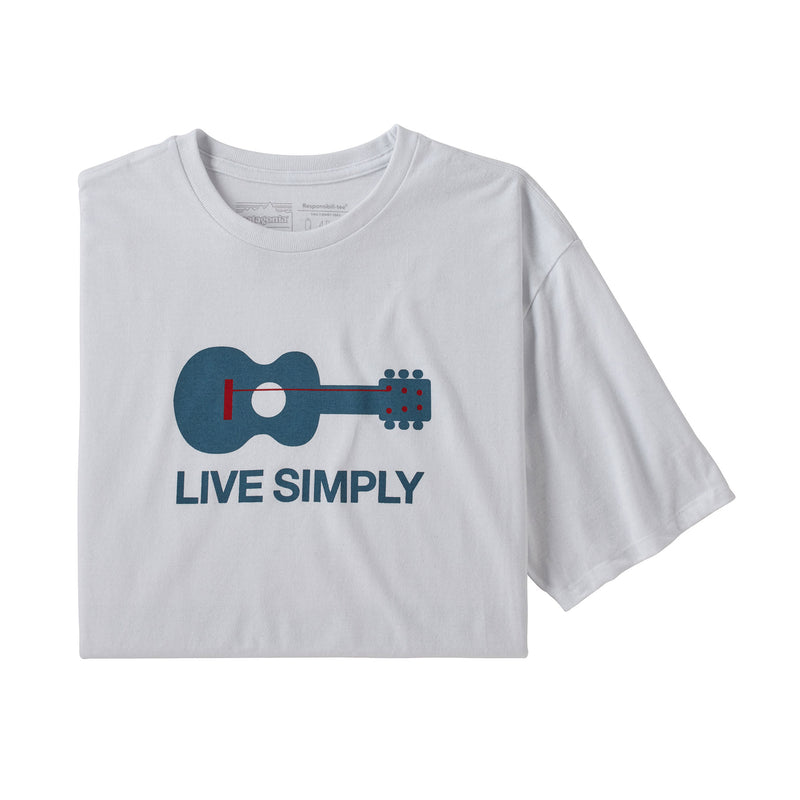 M's Live Simply Guitar Responsibili-Tee | Front WHI