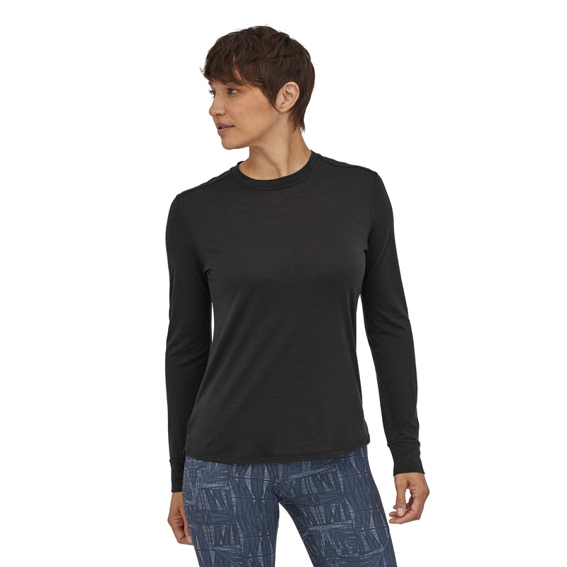 Women's L/S Cap Cool Merino Shirt | Back BLK