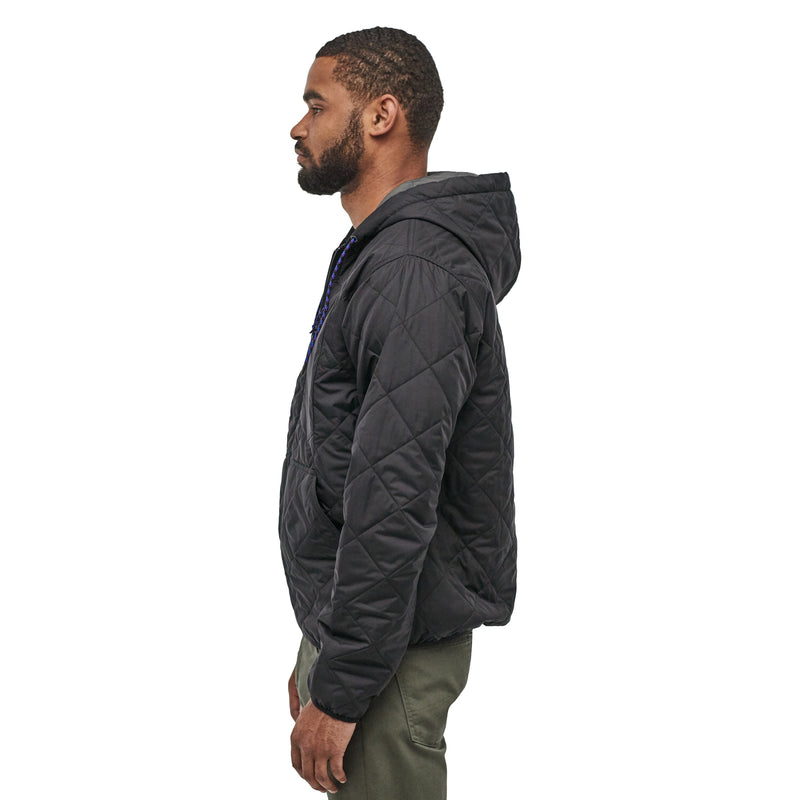 Men's Diamond Quilted Bomber Hoody | BLK